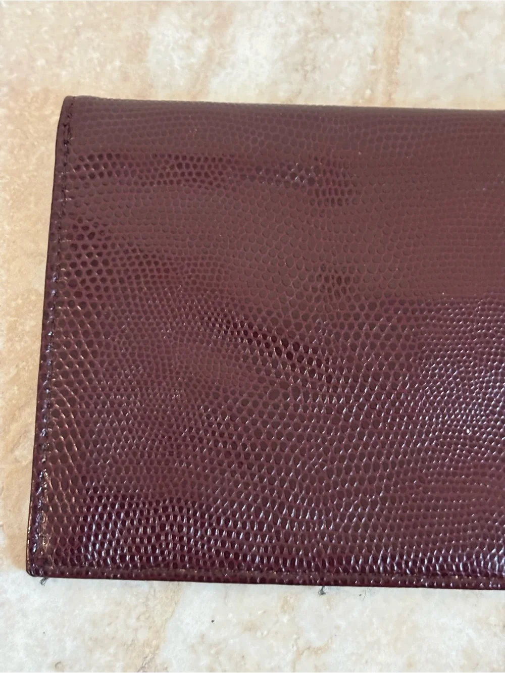 Diane Von Furstenberg Embossed Lizard Envelope Clutch Wallet